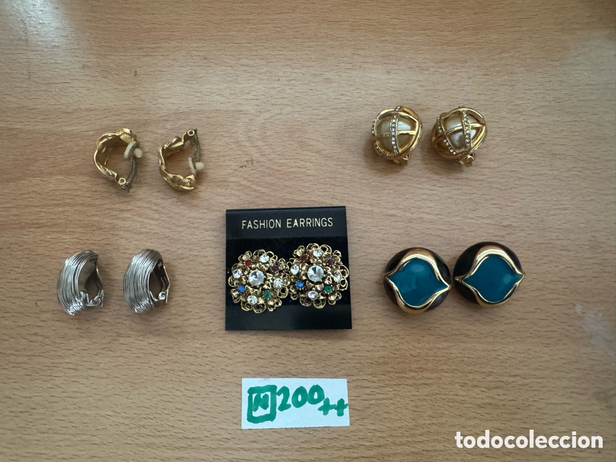 Joyeria: Lote de pendientes, dorados, antiguos - Foto 1