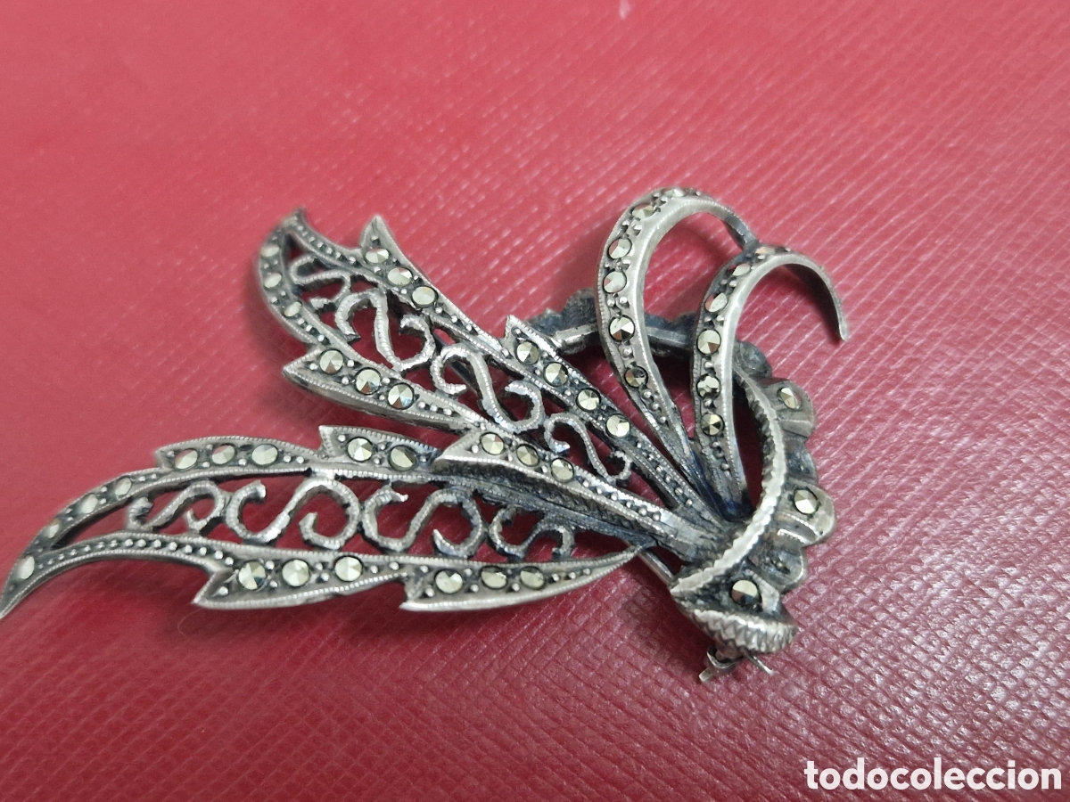 Joyeria: BONITO BROCHE EN PLATA DE LEY Y MARCASITAS - Foto 2