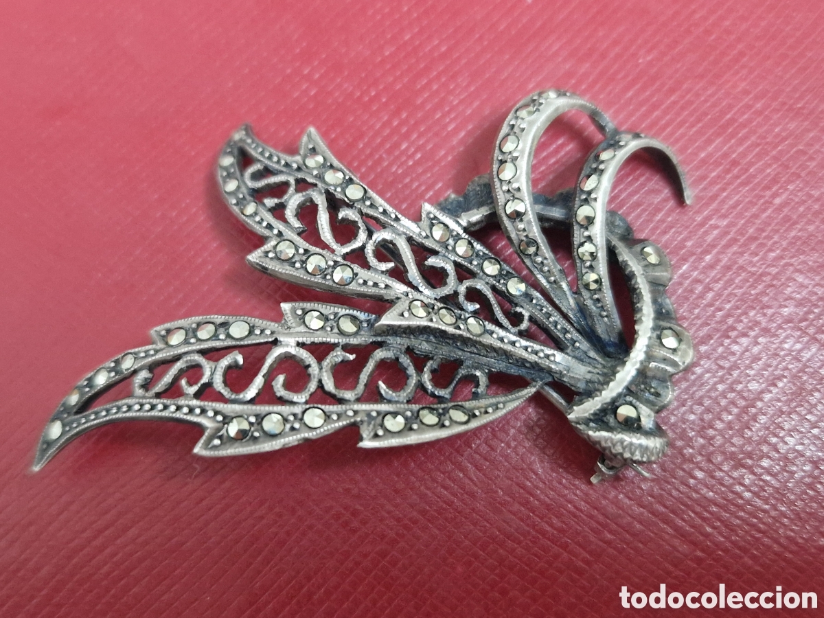 Joyeria: BONITO BROCHE EN PLATA DE LEY Y MARCASITAS - Foto 4