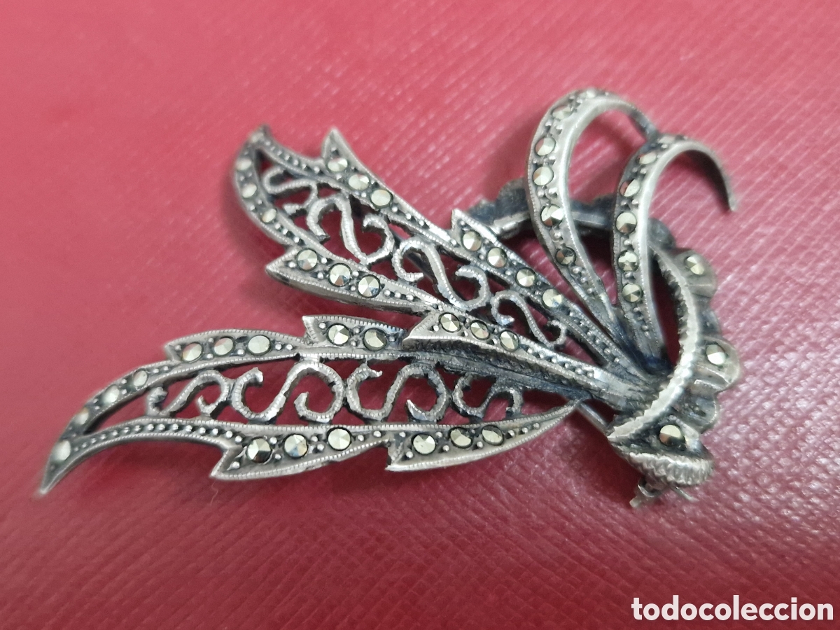 Joyeria: BONITO BROCHE EN PLATA DE LEY Y MARCASITAS - Foto 5