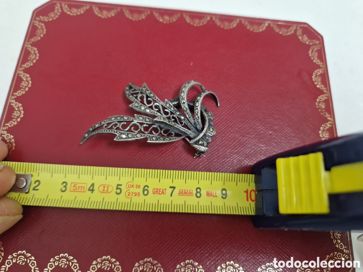 Joyeria: BONITO BROCHE EN PLATA DE LEY Y MARCASITAS - Foto 6