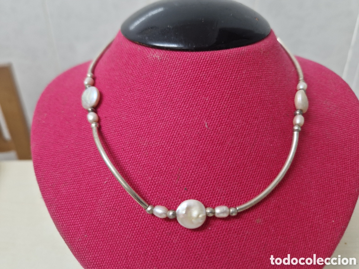 Joyeria: GARGANTILLA PLATA Y PERLAS NATUTALES - Foto 1