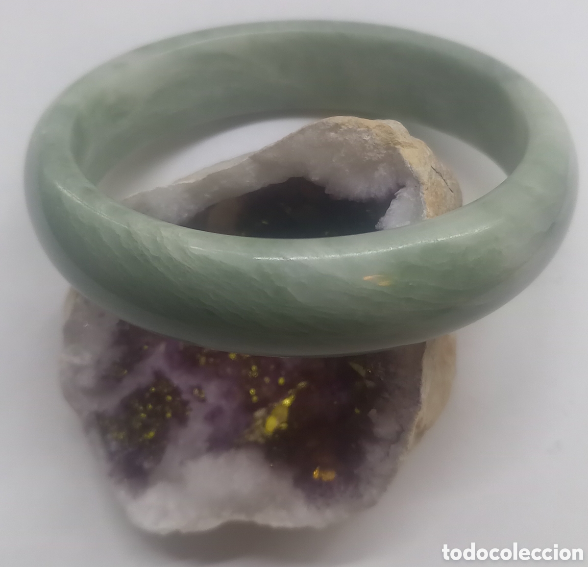 Joyeria: A-Pulsera jade verde de una sola pieza - Foto 1