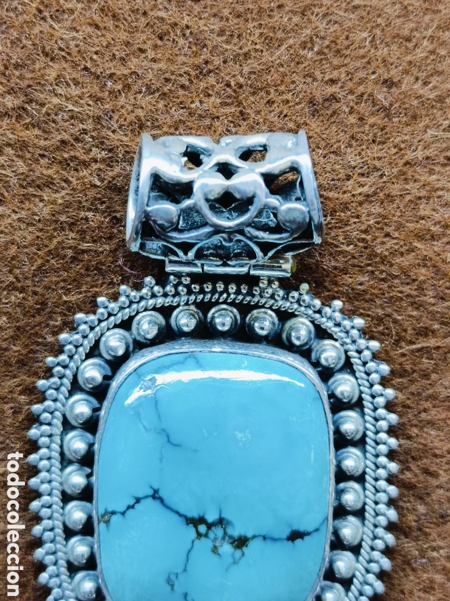 Joyeria: COLGANTE DE PLATA 925 Y TURQUESA ENGARZADA - Foto 2
