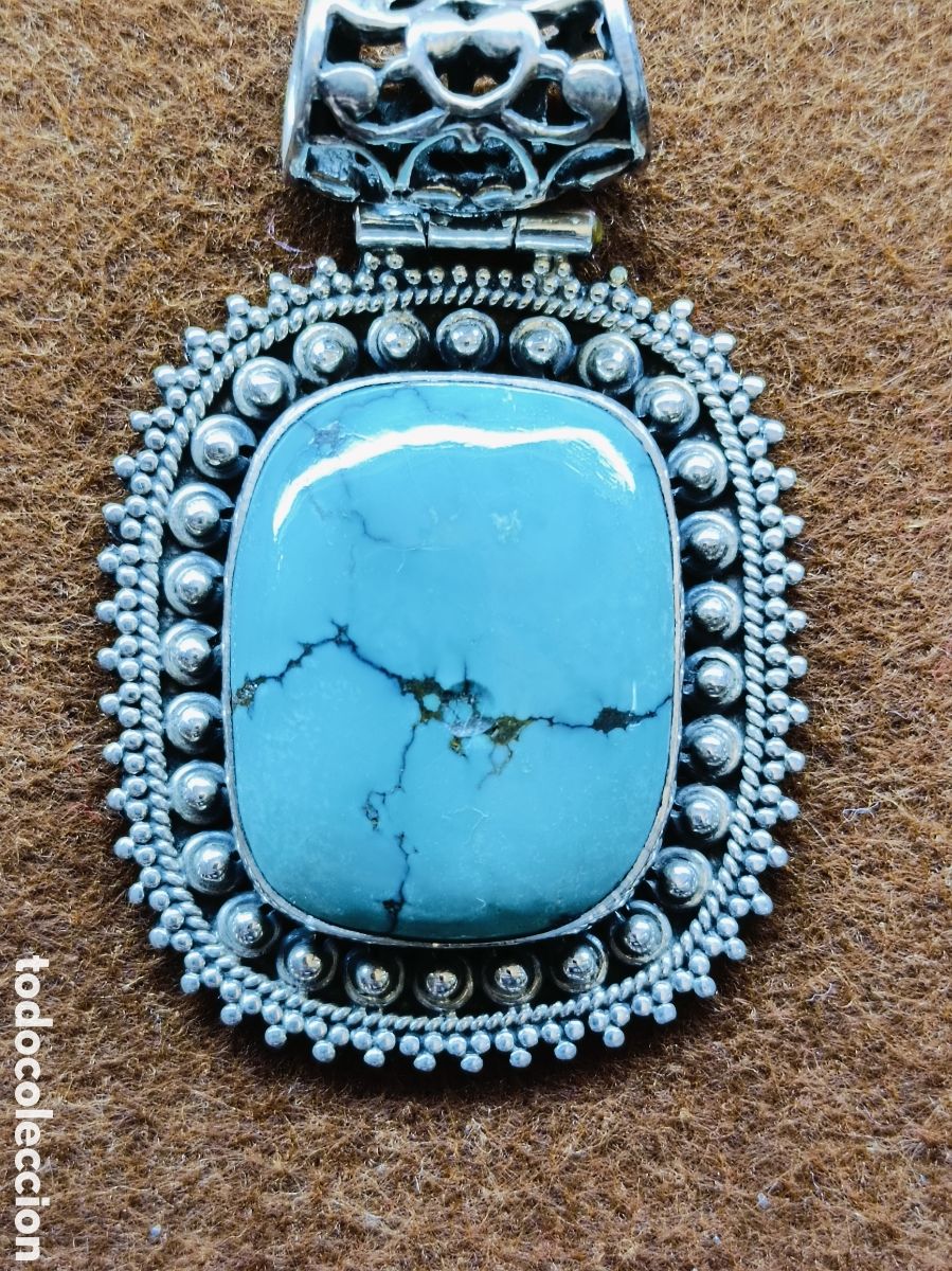Joyeria: COLGANTE DE PLATA 925 Y TURQUESA ENGARZADA - Foto 3