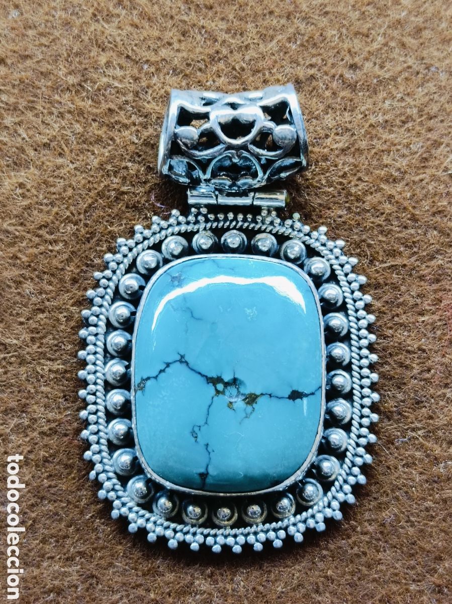 Joyeria: COLGANTE DE PLATA 925 Y TURQUESA ENGARZADA - Foto 1