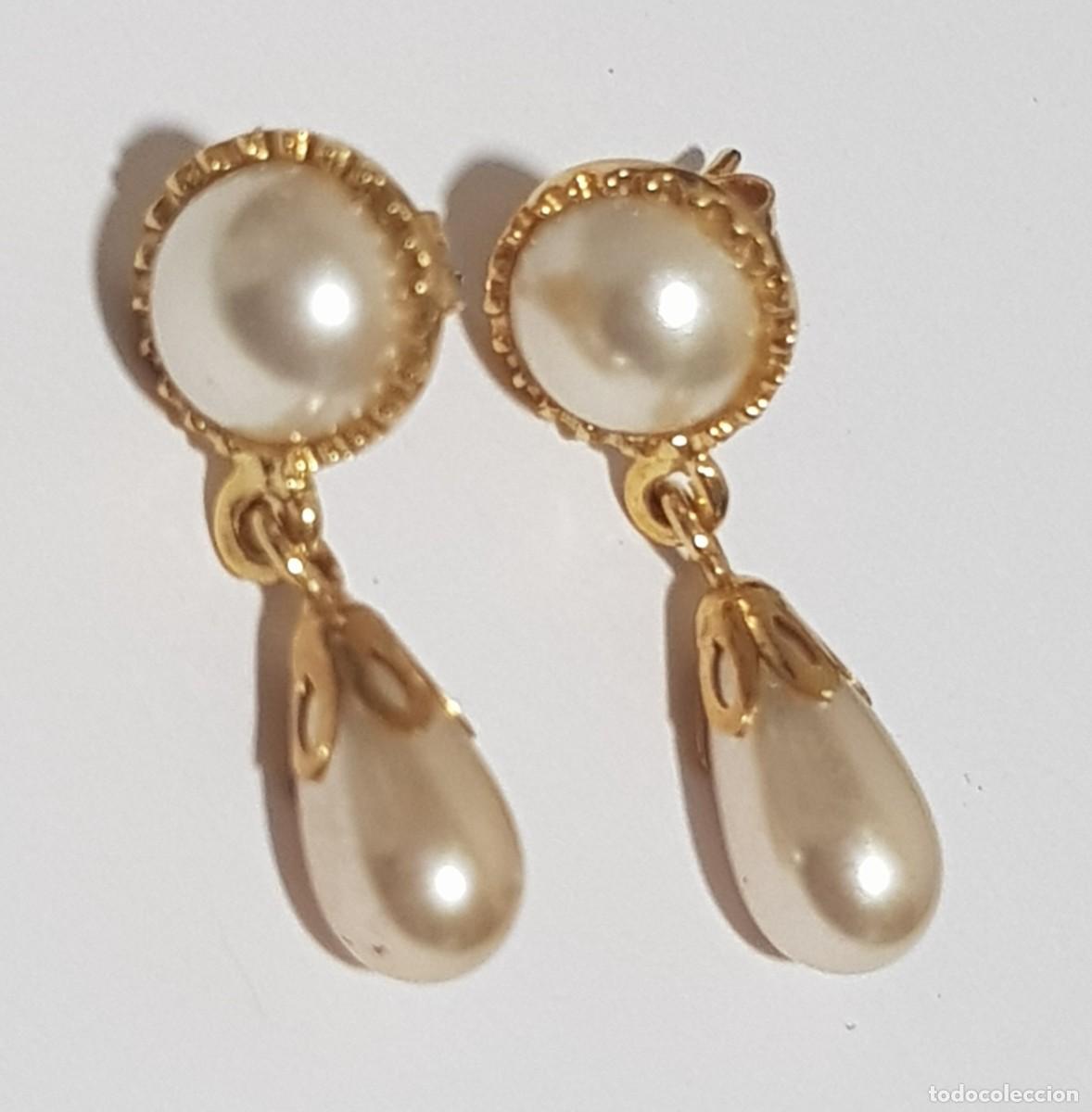Joyeria: Pendientes de oro 18 quilates de colgar con perlas - Foto 1