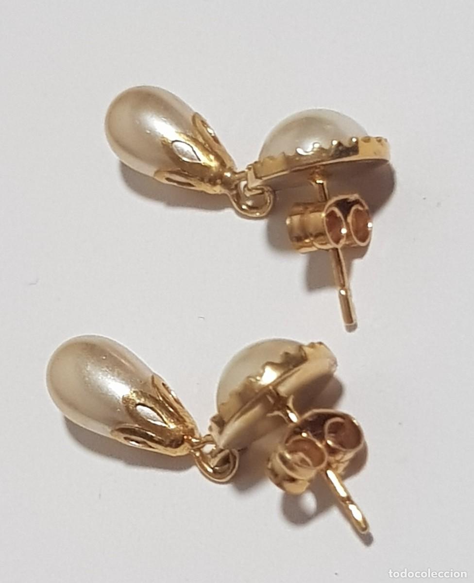 Joyeria: Pendientes de oro 18 quilates de colgar con perlas - Foto 2