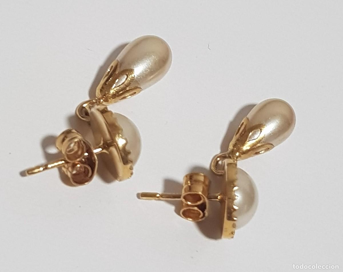Joyeria: Pendientes de oro 18 quilates de colgar con perlas - Foto 3