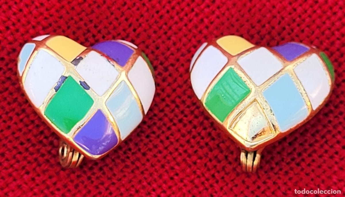 Joyeria: Pendientes de clip en forma de coraz&oacute;n, Monet, a&ntilde;os 60 - Foto 1