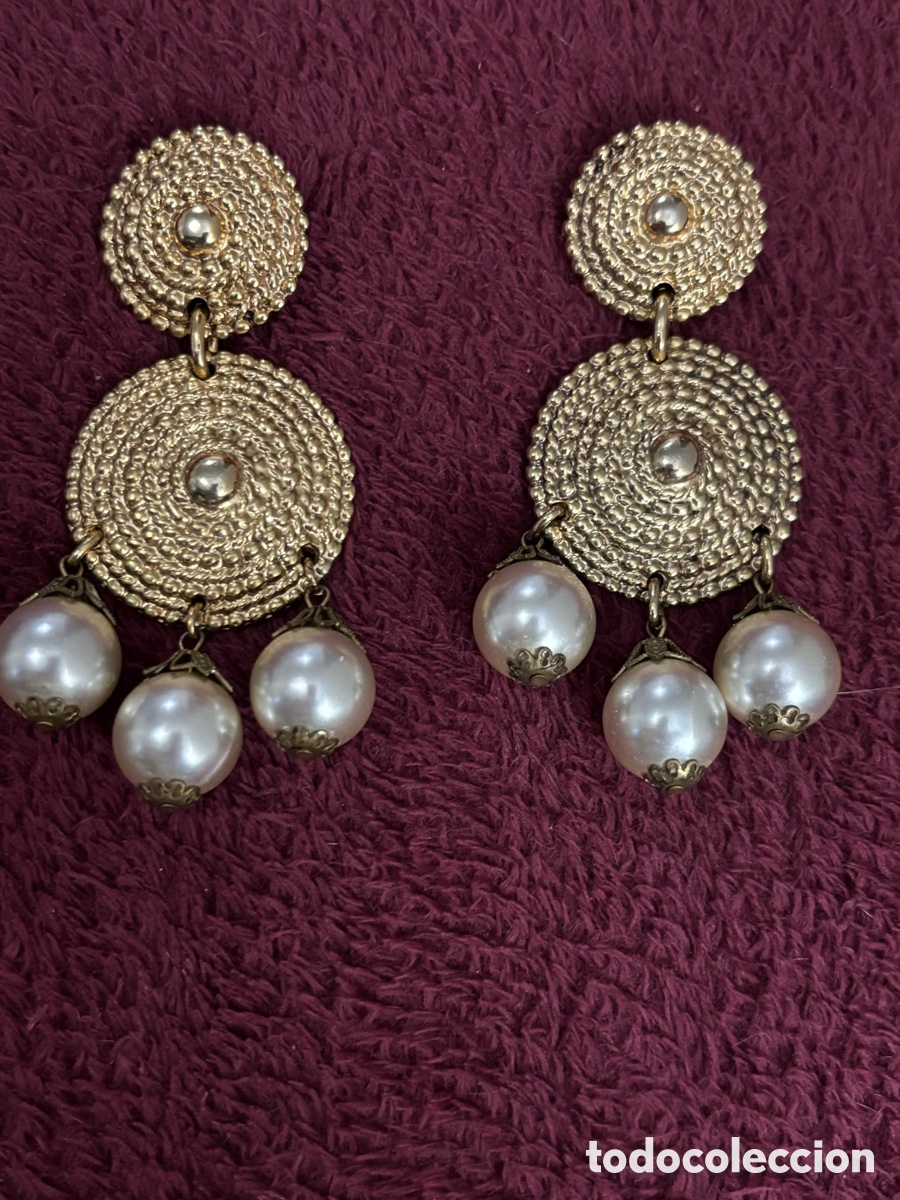 Joyeria: Pendientes dorados vintage - Foto 1