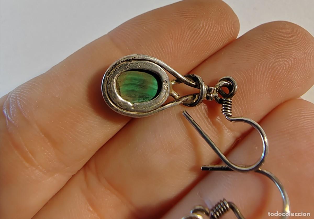 Joyeria: Pendientes en Plata de Ley y Malaquitas - Foto 3