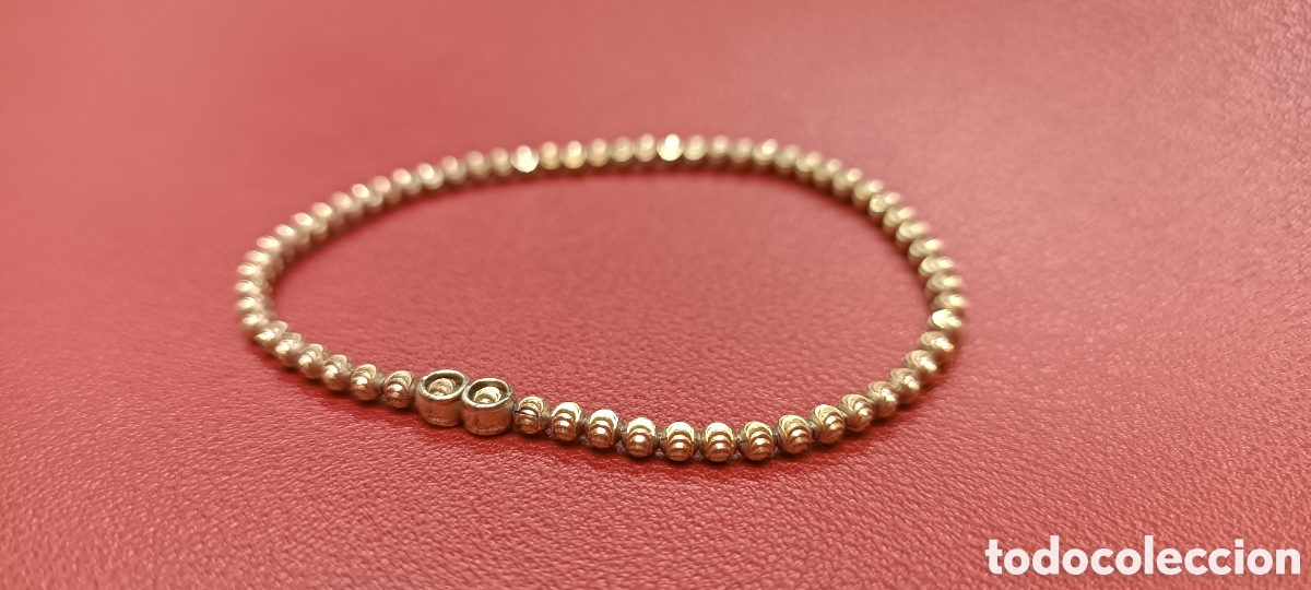 Joyeria: Pulsera de plata ba&ntilde;ada en oro. Pulsera de bolas , semi el&aacute;stica. - Foto 1