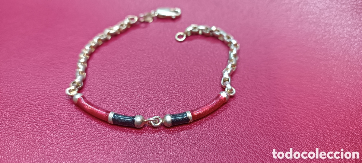 Joyeria: Pulsera de plata. Pulsera esmaltada. Vintage - Foto 1