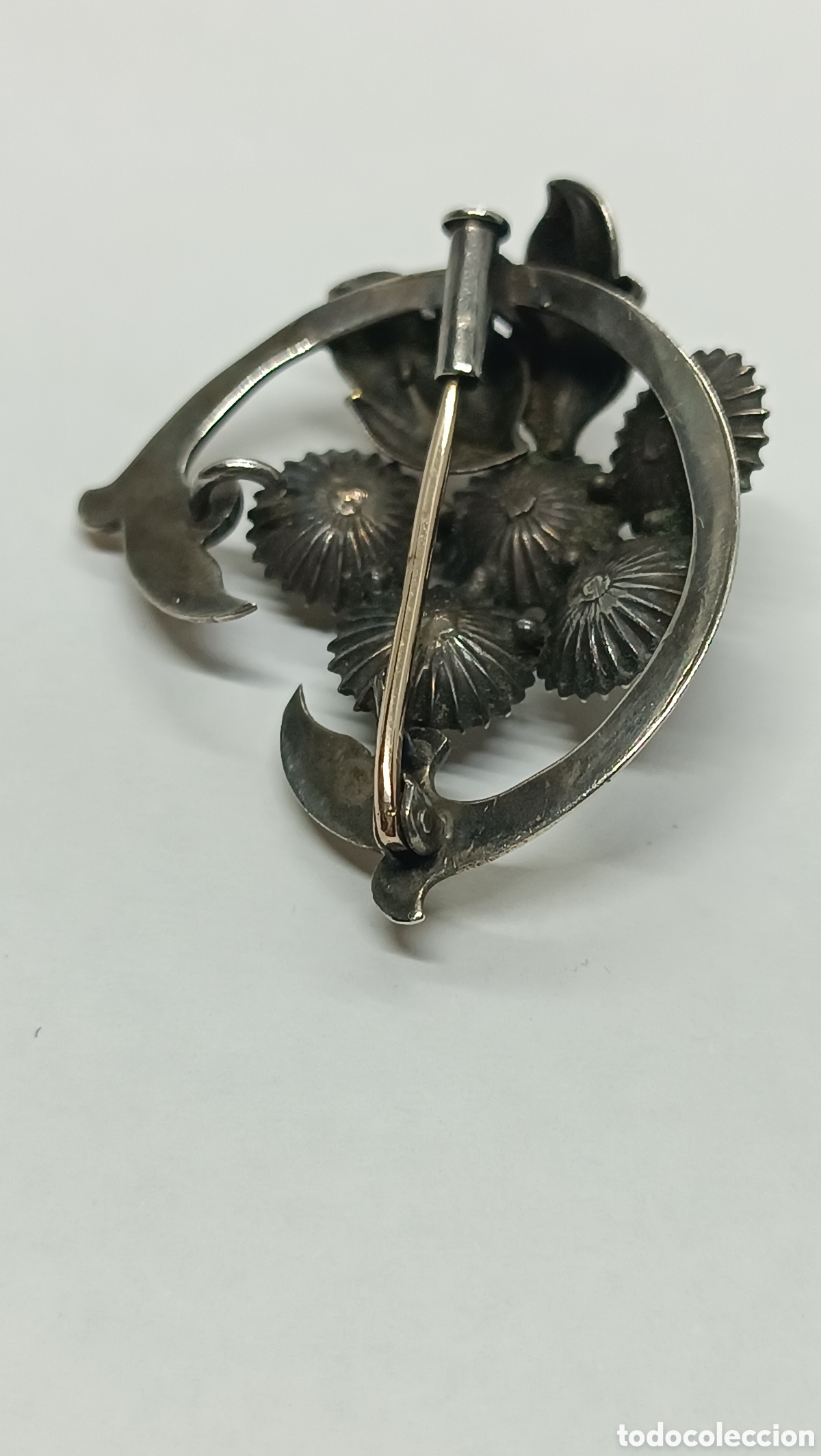 Joyeria: Broche art deco , plata , perlas, chapado en oro - Foto 3