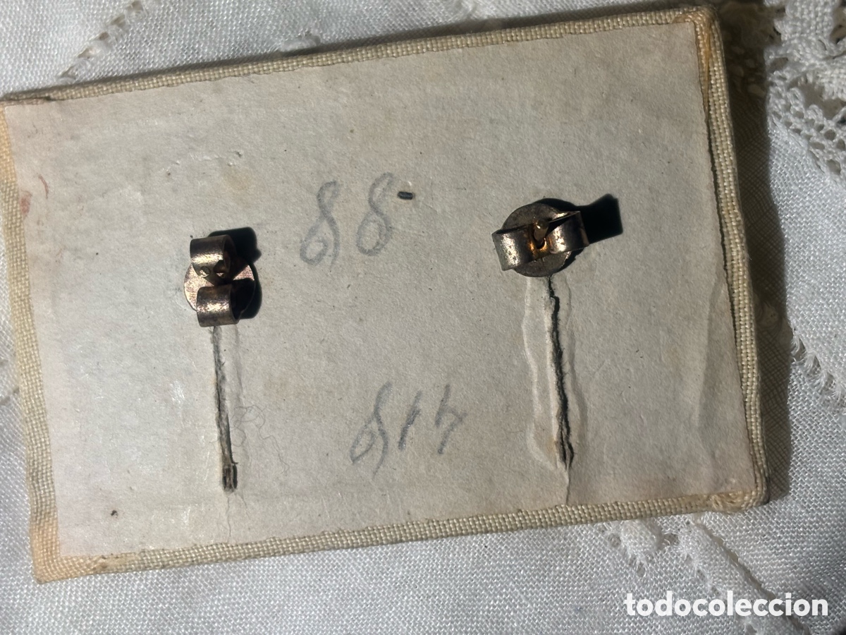Joyeria: PRECIOSOS PENDIENTES ANTIGUOS CON CRISTAL TORNASOL - Foto 4