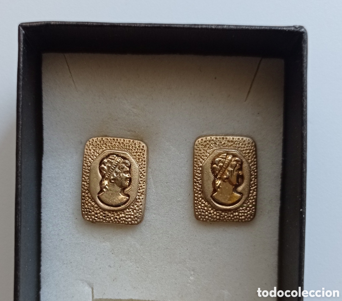 Joyeria: ⚜️PENDIENTES VINTAGE CON ROSTRO DE DAMA - Foto 3