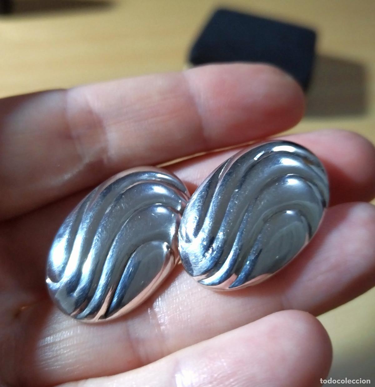 Joyeria: Pendientes de plata de ley 926 mil&eacute;simas. Cierre de omega. - Foto 2