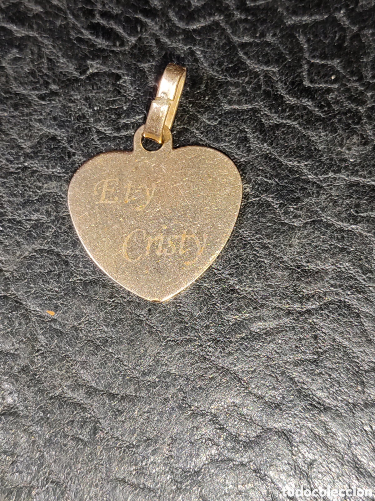 Joyeria: Colgante chapa coraz&oacute;n dorado. - Foto 3