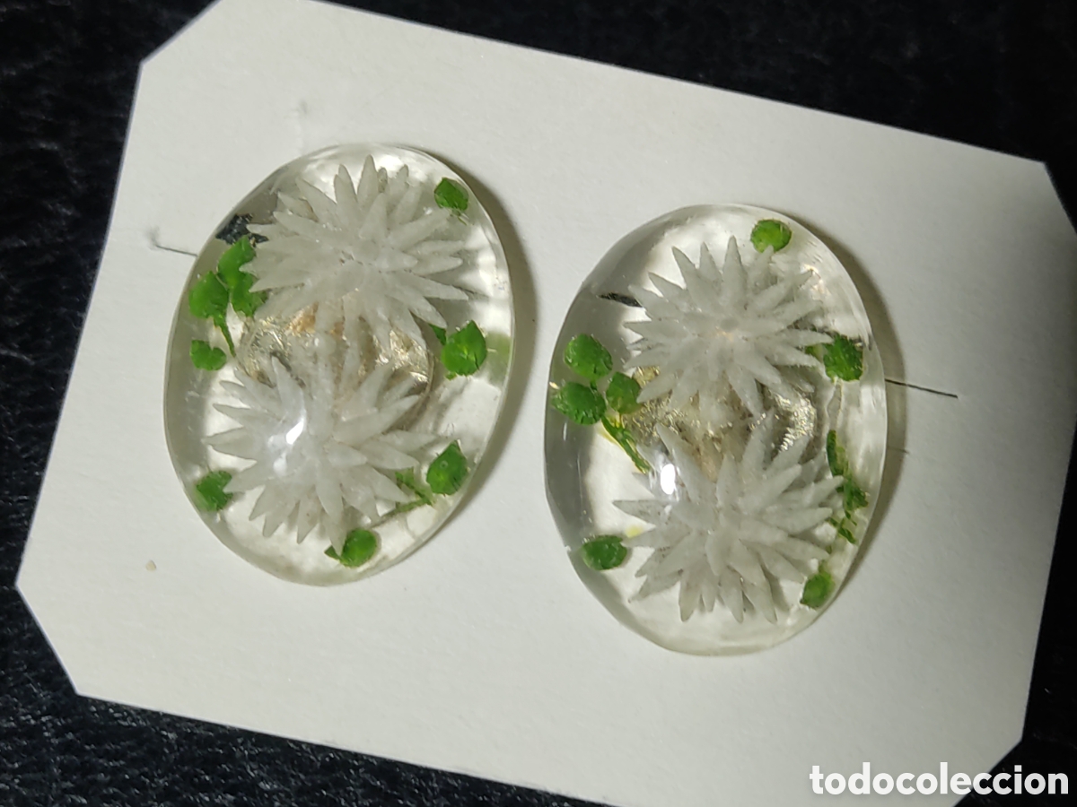 Joyeria: Pendientes Art Deco de Lucite con flor - Foto 2