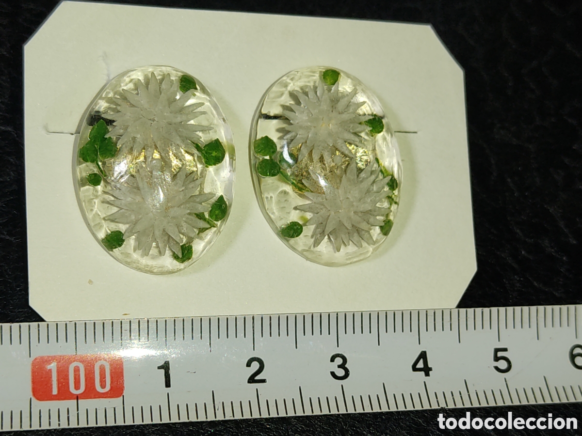 Joyeria: Pendientes Art Deco de Lucite con flor - Foto 3