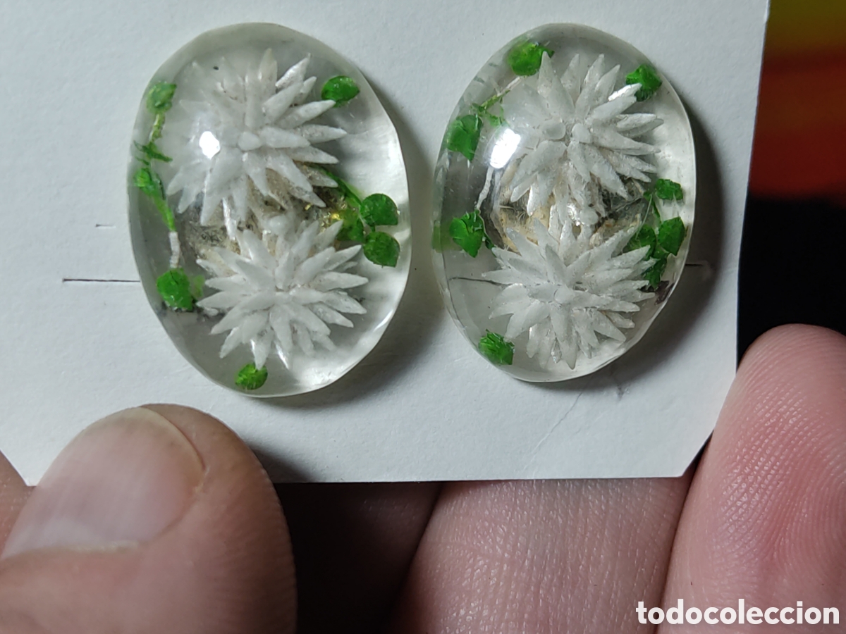 Joyeria: Pendientes Art Deco de Lucite con flor - Foto 1