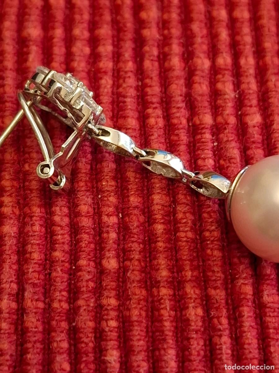 Joyeria: LUJOSOS PENDIENTES ORO BLANCO DE 18 QUILATES - Foto 4