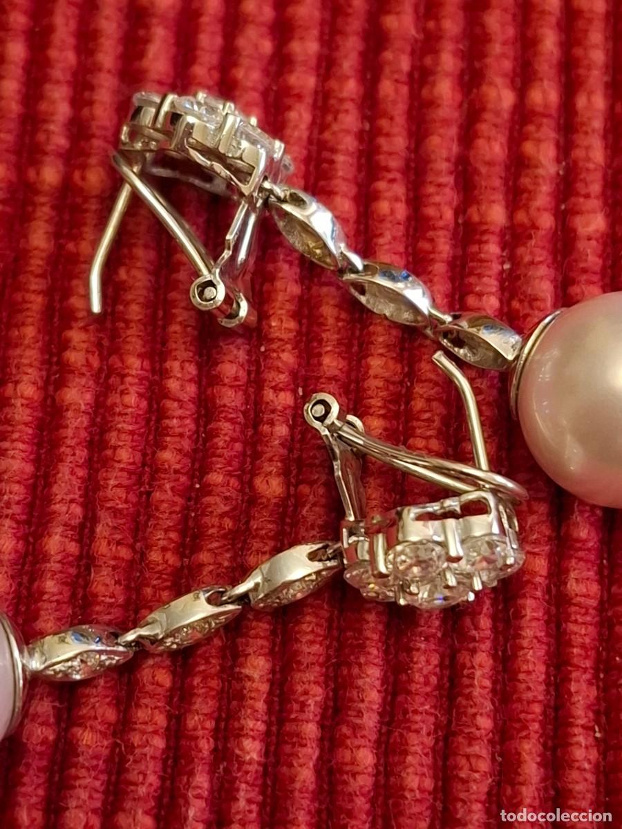 Joyeria: LUJOSOS PENDIENTES ORO BLANCO DE 18 QUILATES - Foto 6