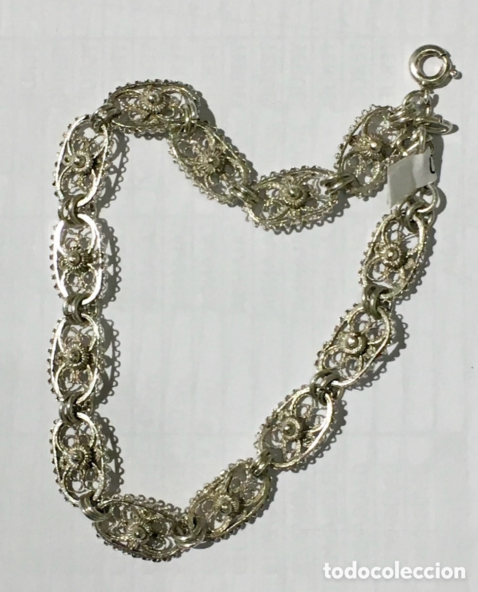 Joyeria: Pulsera con eslabones de filigrana. Plata. - Foto 1