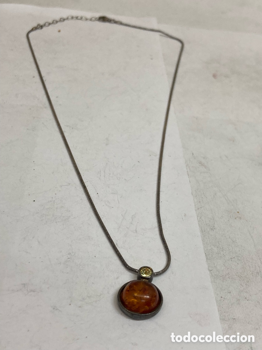 Joyeria: Cadena y colgante de plata con Ambar CC128 - Foto 1