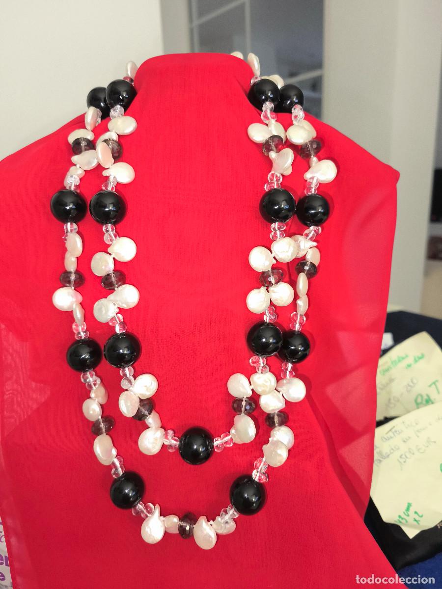 Joyeria: GRAN COLLAR DE ONIX Y PERLAS BARROCAS - 125 CMS. REF. W - Foto 2