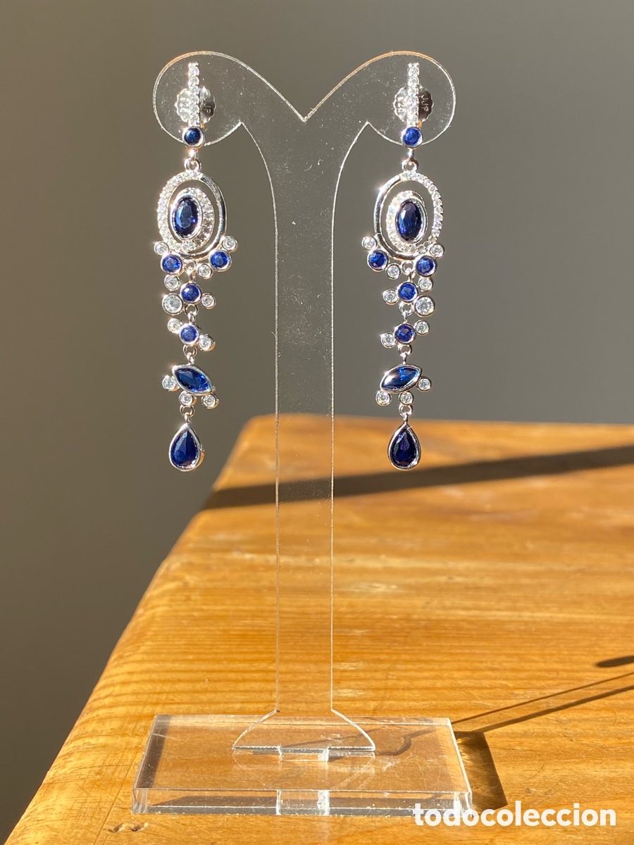 Joyeria: Pendientes largos plata y circonitas - Foto 1