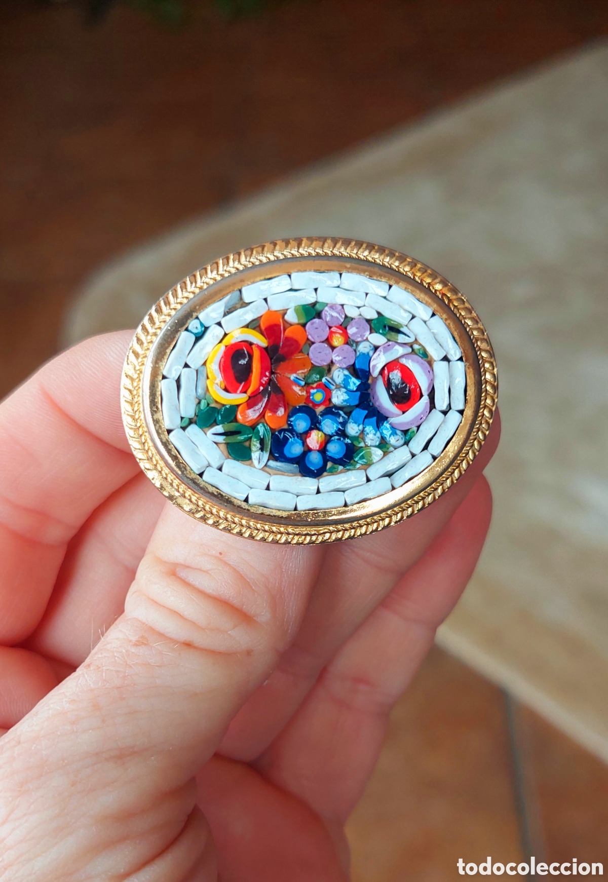 Joyeria: Vintage micromosaic broche - Foto 6