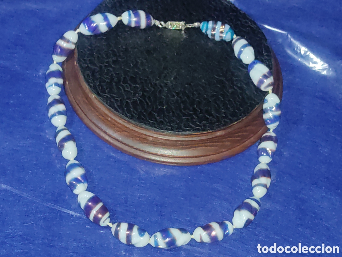 Joyeria: Collar de cristal de Murano o opalina,hermosas cuentas. - Foto 3