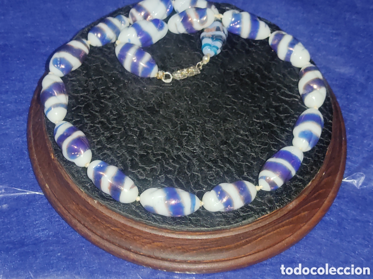 Joyeria: Collar de cristal de Murano o opalina,hermosas cuentas. - Foto 1