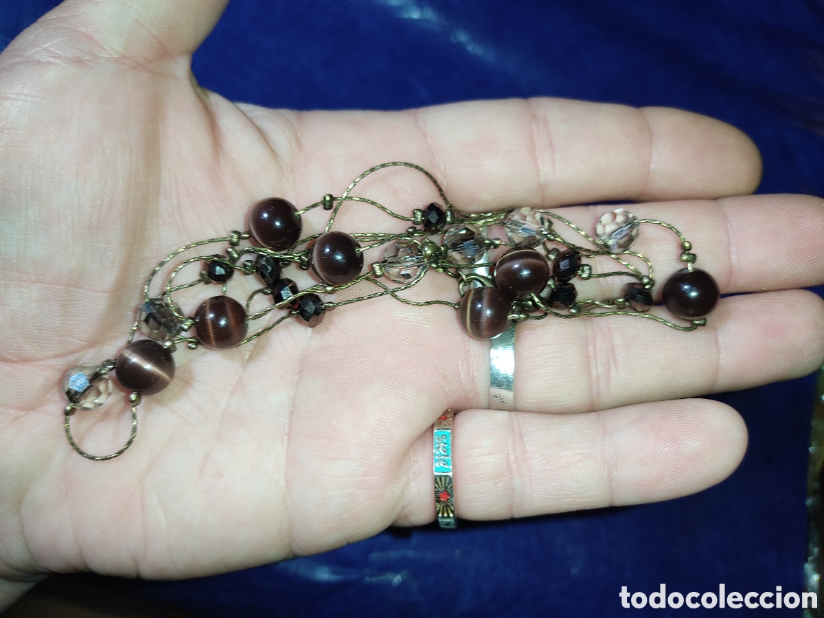 Joyeria: Collar largo de n&aacute;car y cristal facetado. - Foto 4