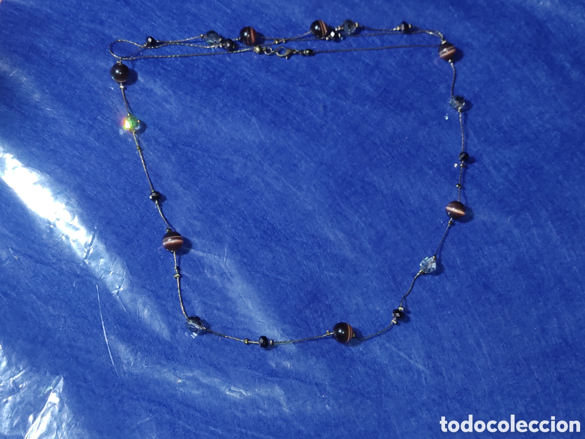 Joyeria: Collar largo de n&aacute;car y cristal facetado. - Foto 1