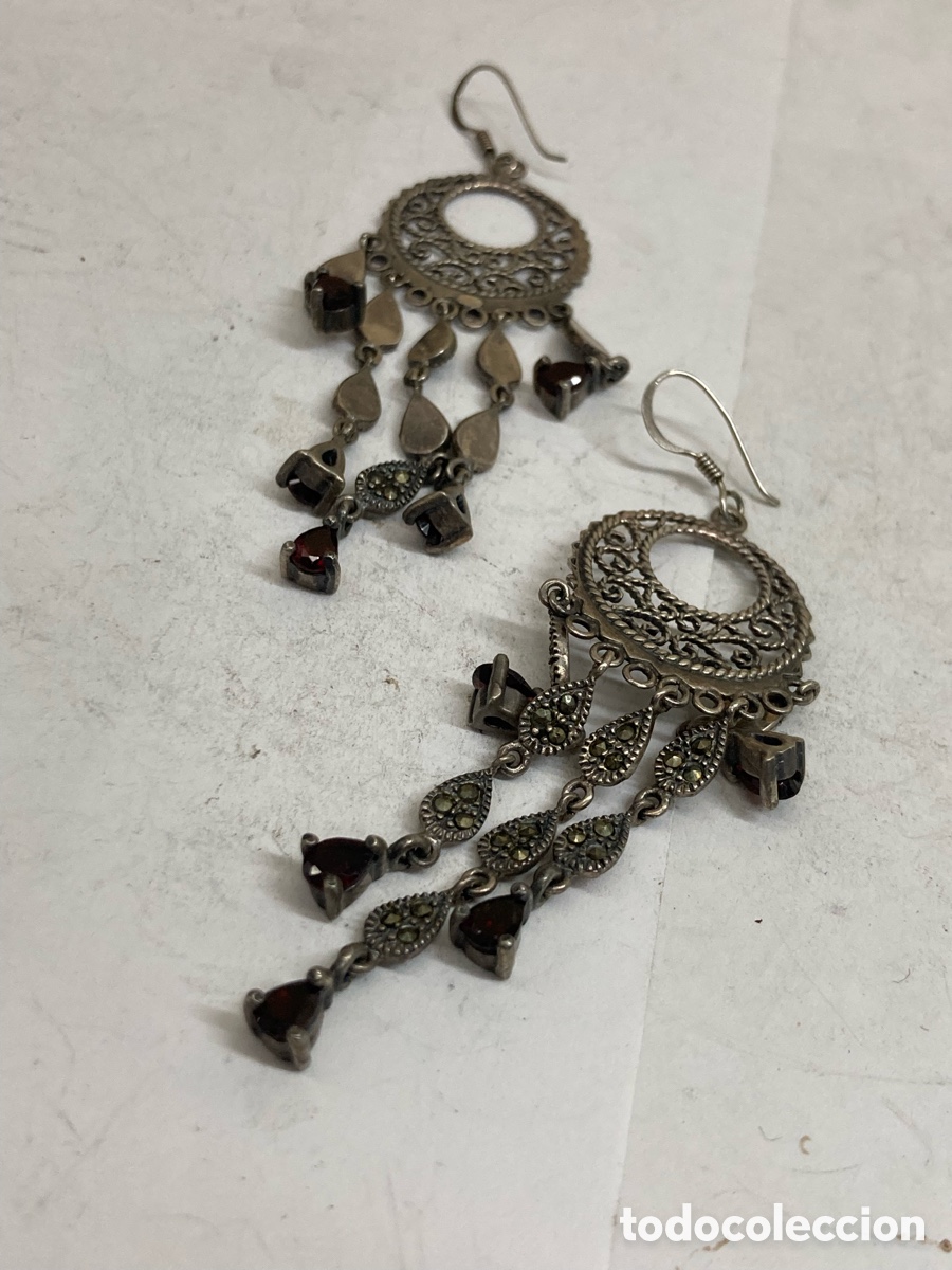 Joyeria: Pendientes de plata y granates /P230 - Foto 1