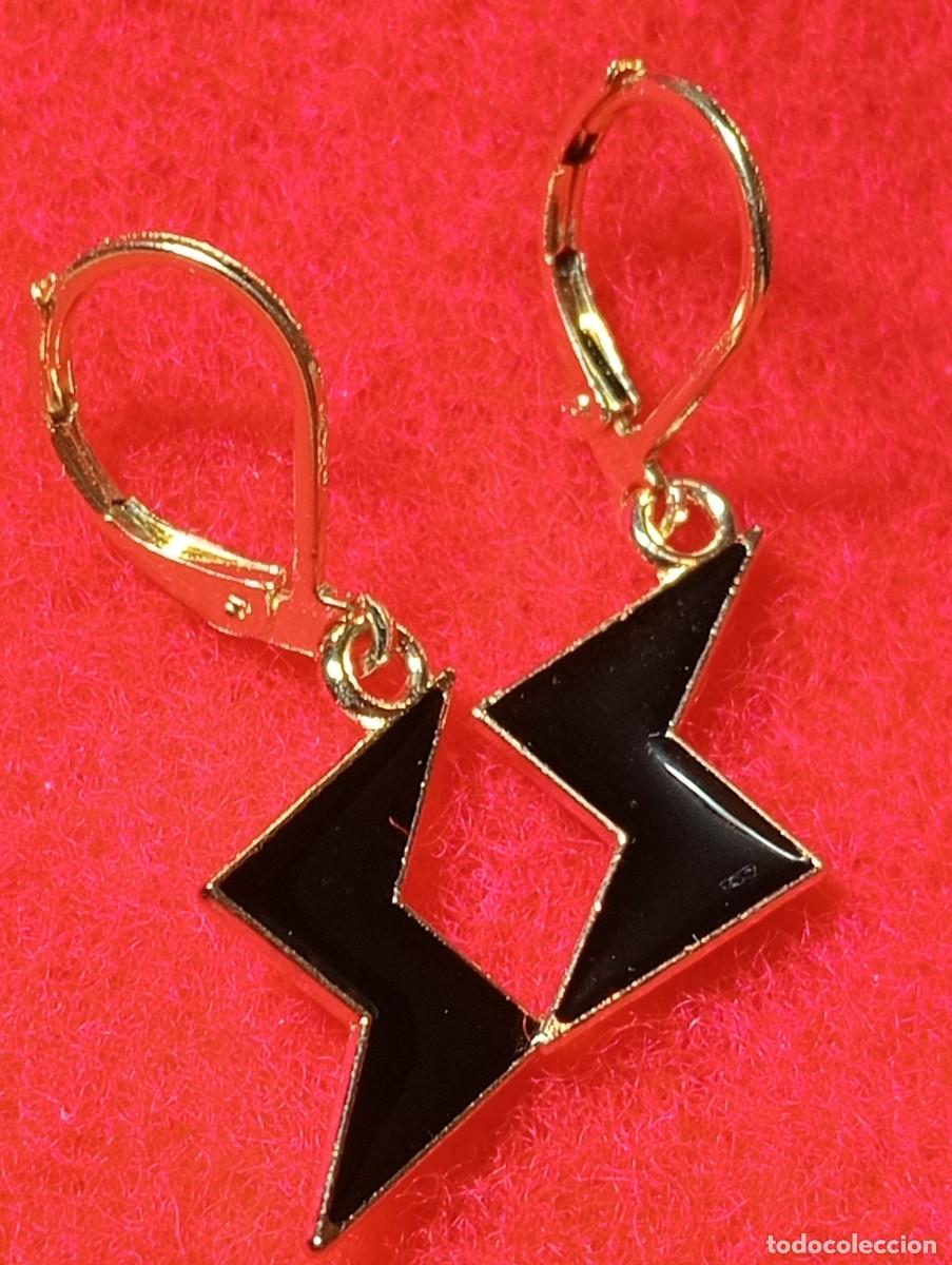 Joyeria: PENDIENTES DE ORO Y ESMALTE RAYO NEGRO (SIN USAR) - Foto 1