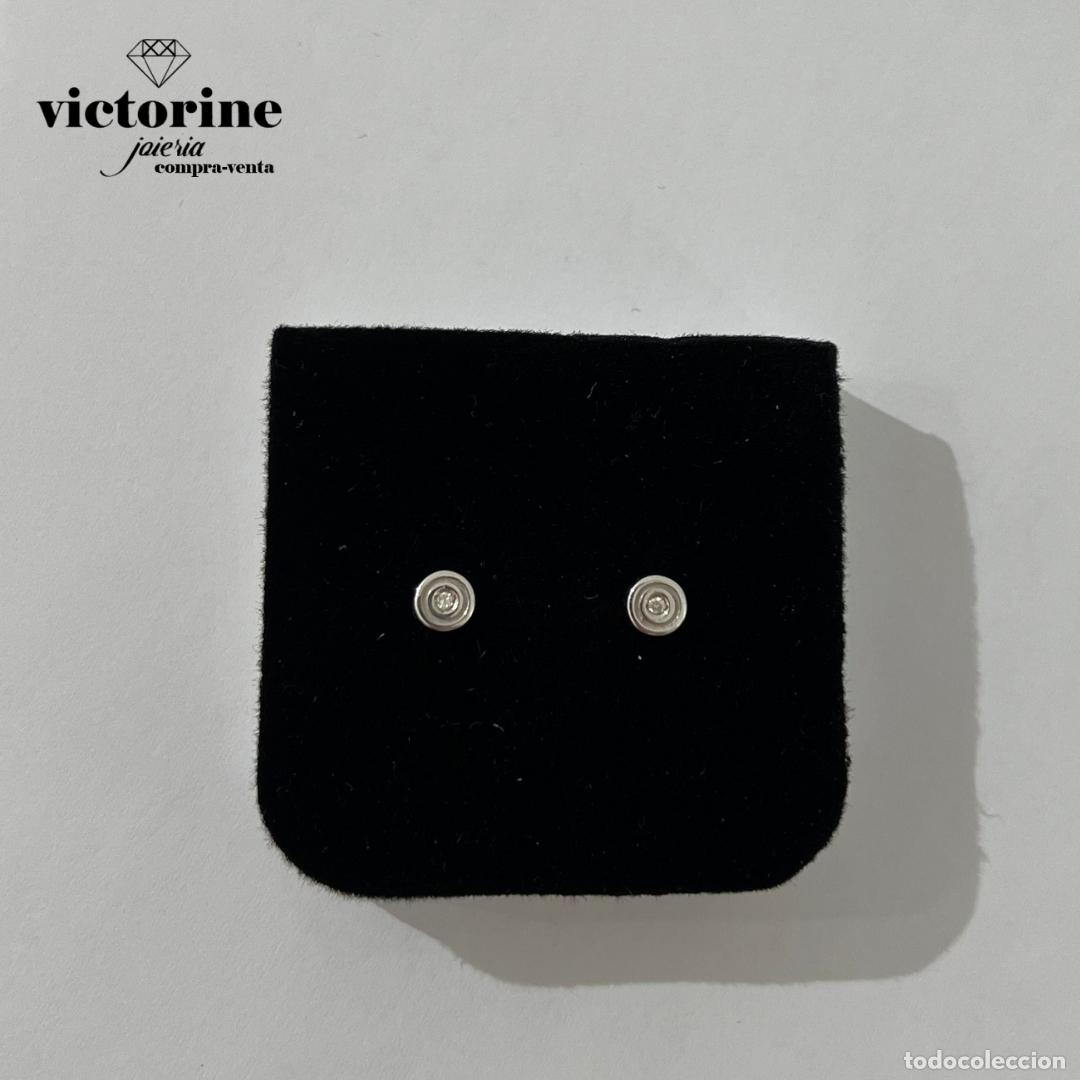 Joyeria: Pendientes con diamantes. Oro blanco 18k. - Foto 2