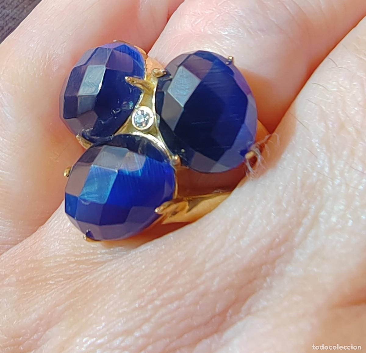 Joyeria: Anillo con Ojos de Gato y Circonitas - Foto 2