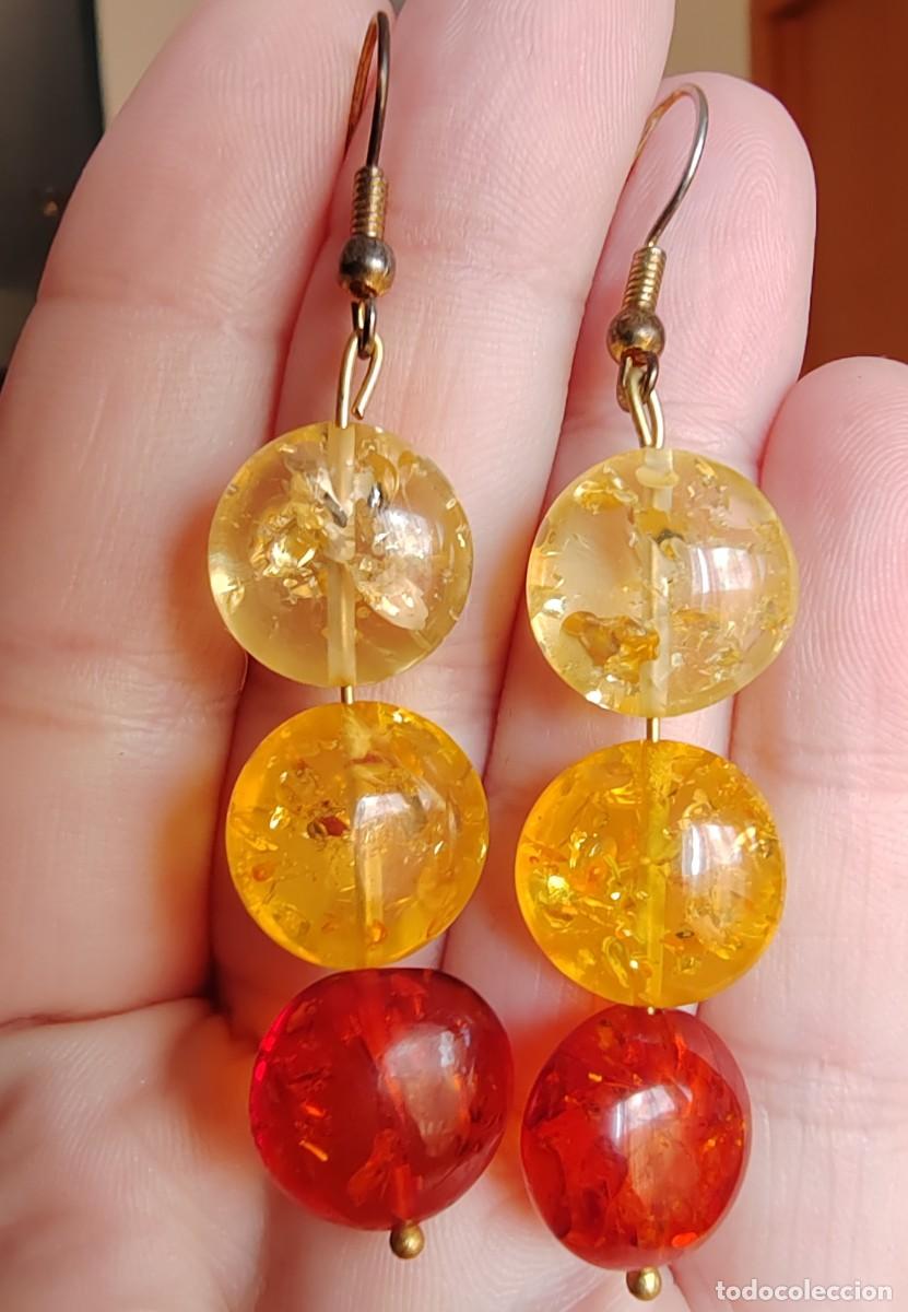 Joyeria: Pendientes Vintage de Falso &Aacute;mbar - Foto 2