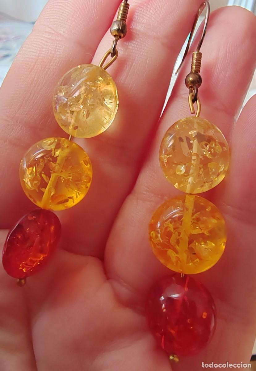 Joyeria: Pendientes Vintage de Falso &Aacute;mbar - Foto 3