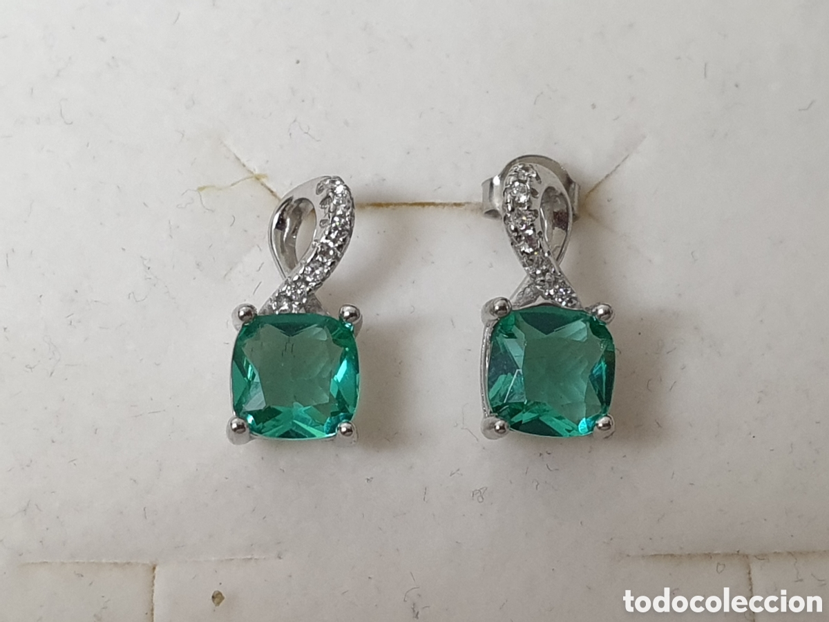 Joyeria: PENDIENTES PLATA RODIADA PIEDRA VERDE - Foto 3