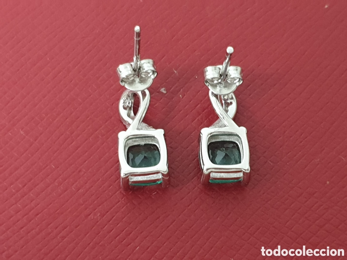 Joyeria: PENDIENTES PLATA RODIADA PIEDRA VERDE - Foto 5