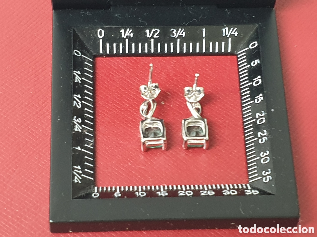 Joyeria: PENDIENTES PLATA RODIADA PIEDRA VERDE - Foto 6