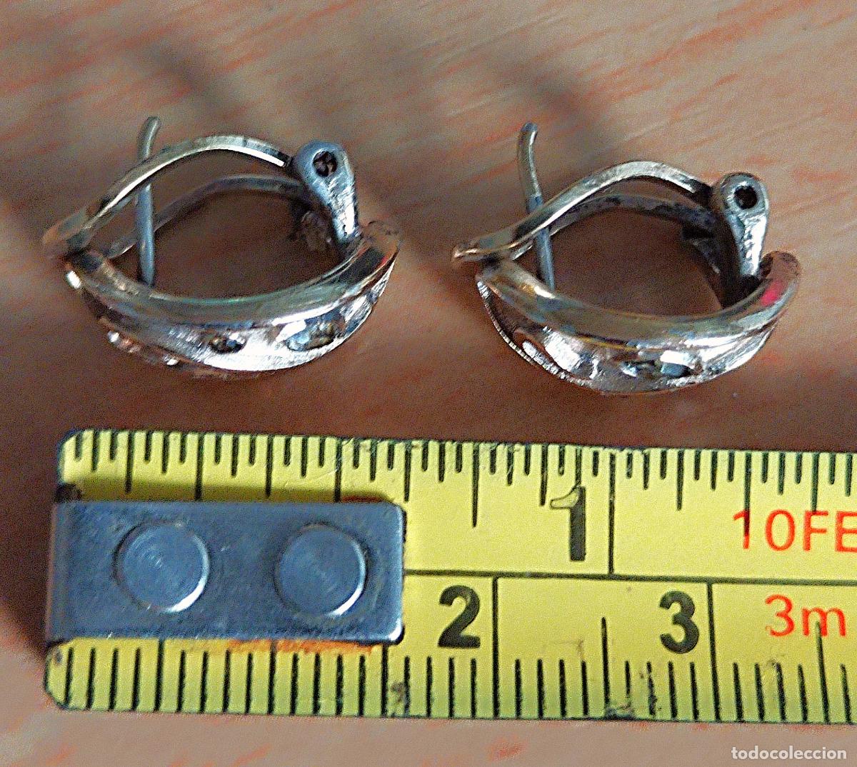Joyeria: Pendientes de plata de ley sobre dorada, cierre de omega. - Foto 3