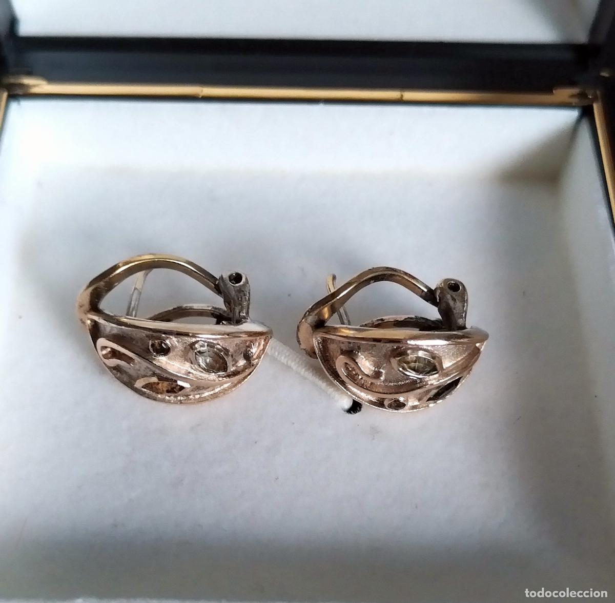 Joyeria: Pendientes de plata de ley sobre dorada, cierre de omega. - Foto 6