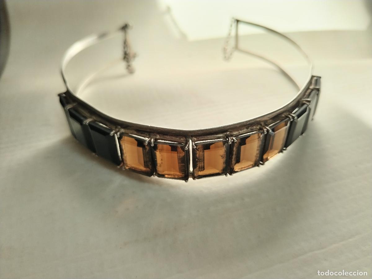 Joyeria: vintage collar de plata con onix y citrine - Foto 1