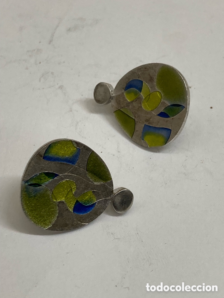 Joyeria: Pendientes de plata esmaltado P225 - Foto 1